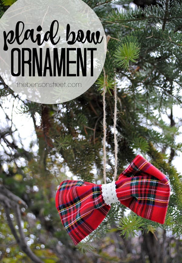 Easy Plaid Bow Ornament at thebensonstreet.com