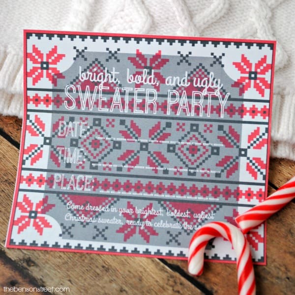 Throw an ugly sweater party. Get inviting with this printable ugly sweater party invitation