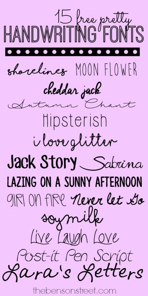 pretty fonts for writing