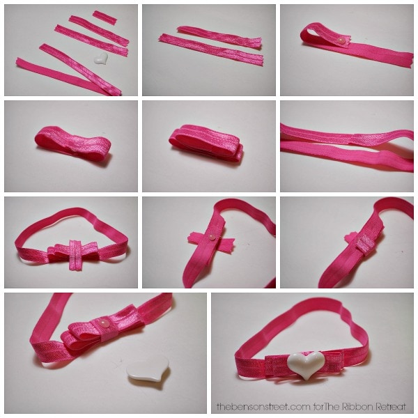 Adorable Heart Bow Headband at thebensonstreet.com