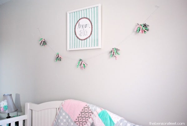 Baby Girl Nursery Bunting at thebensonstreet.com