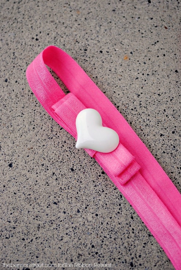 Heart Bow Elastic Headband Idea at thebensonstreet.com
