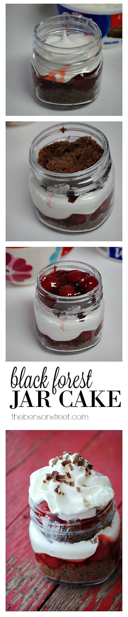 How to make a Black Forest Jar Cake at thebensonstreet.com