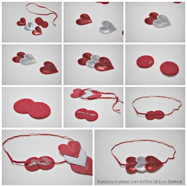 How to make a Heart headband for little girls at thebensonstreet.com