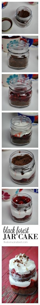 Sweet TREAT! Black Forest Jar Cake Tutorial at thebensonstreet.com