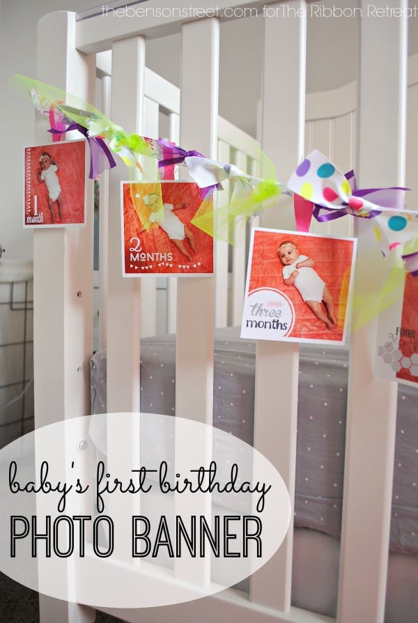 Baby's First birthday photo banner at thebensonstreet.com