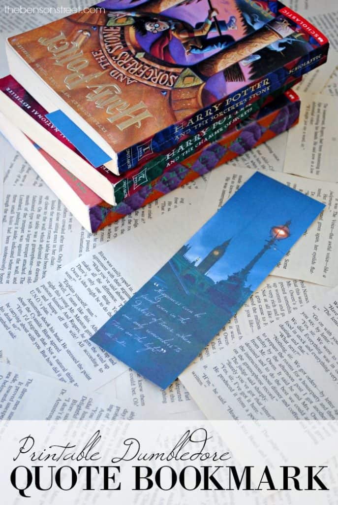 Free Printable Dumbledore Quote Bookmark via thebensonstreet.com