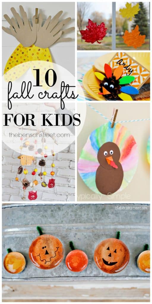 10 Fall Crafts for Kids featured on thebensonstreet.com