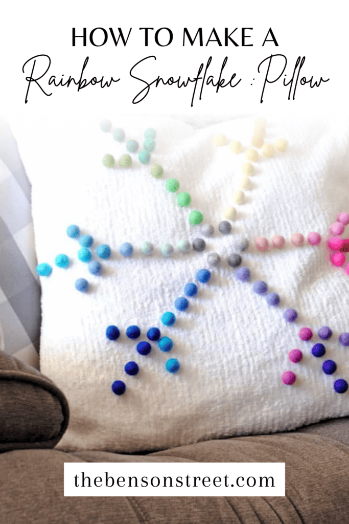 How to make a gorgeous rainbow snowflake pillow. Sew or no sew option