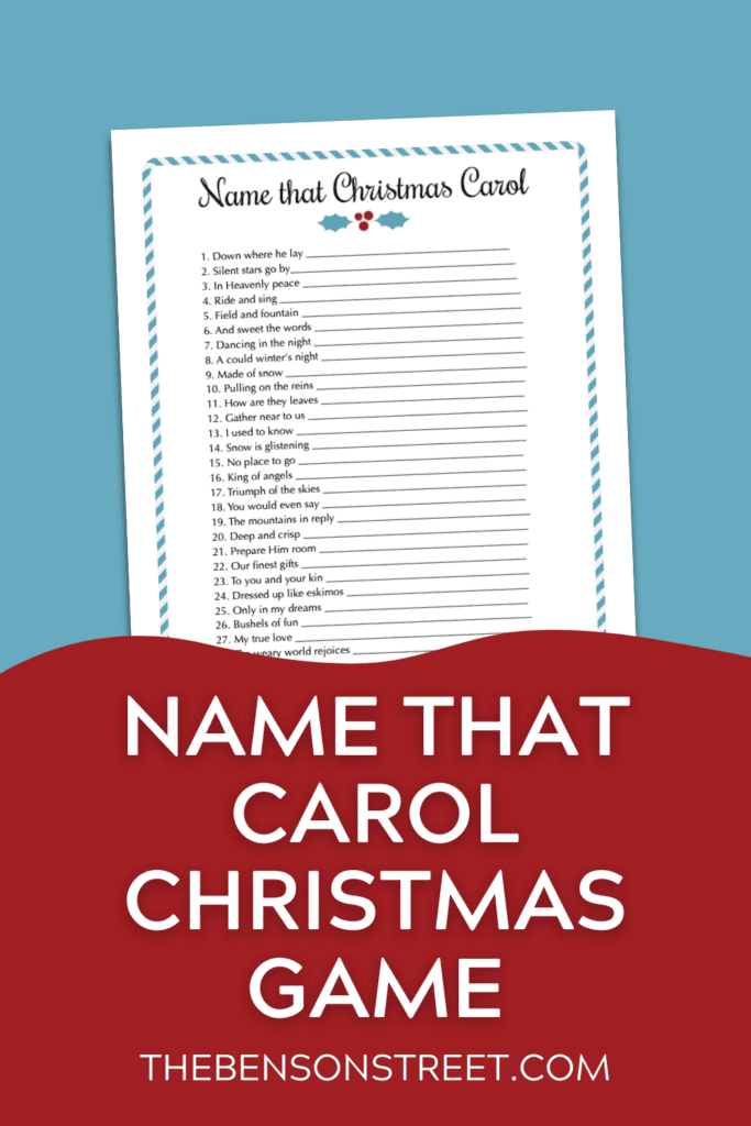 How to play name that carol and free printable game cards with answer key