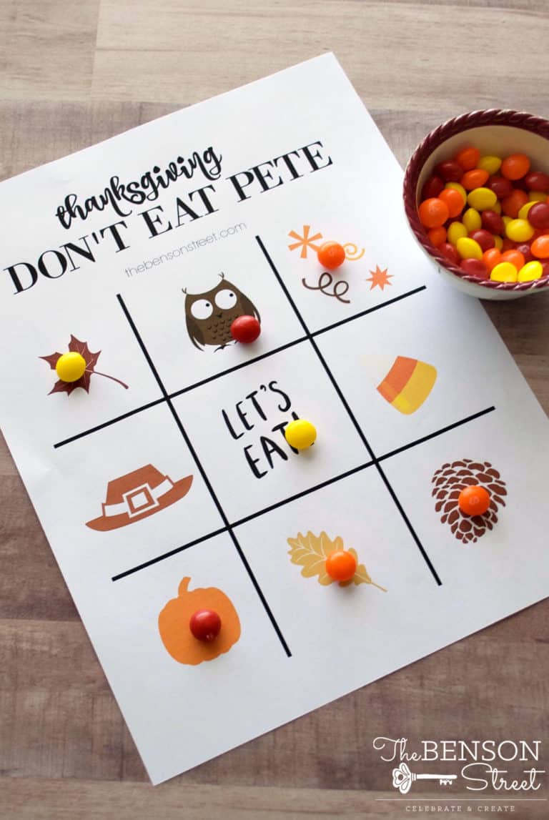 Free Printable Thanksgiving Don’t Eat Pete Game Board