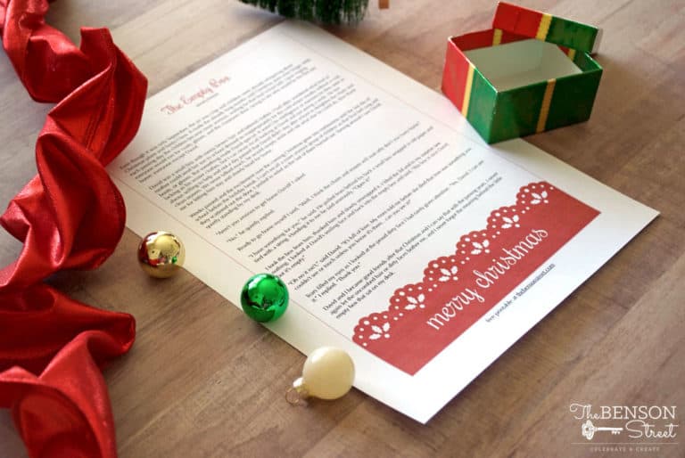The Empty Box Christmas Story: Free Printable