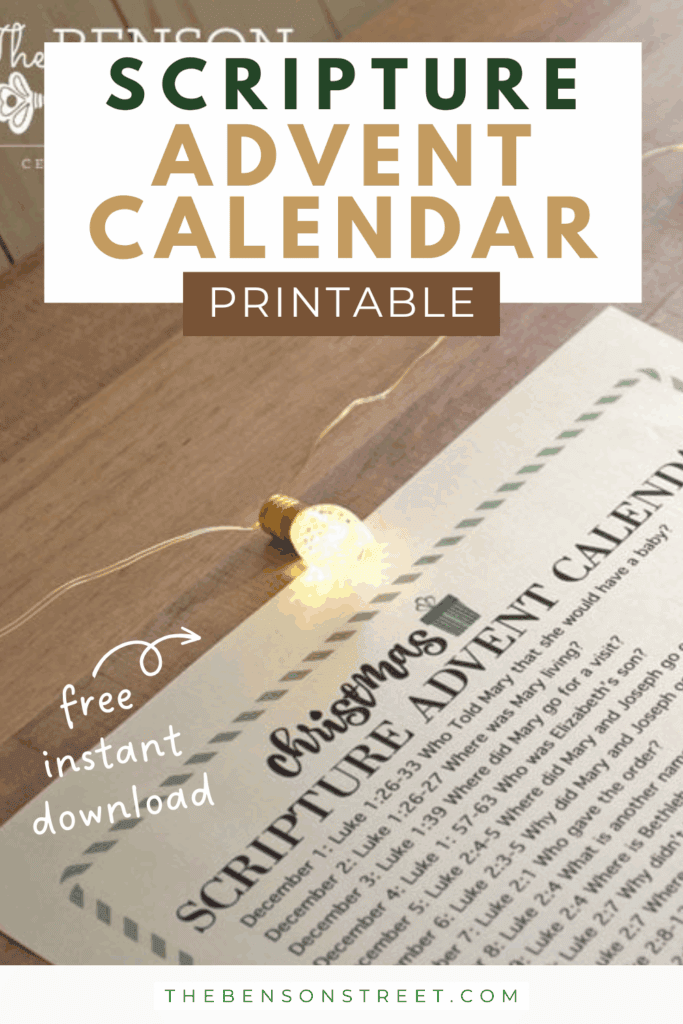 Scripture Advent Calendar Printable