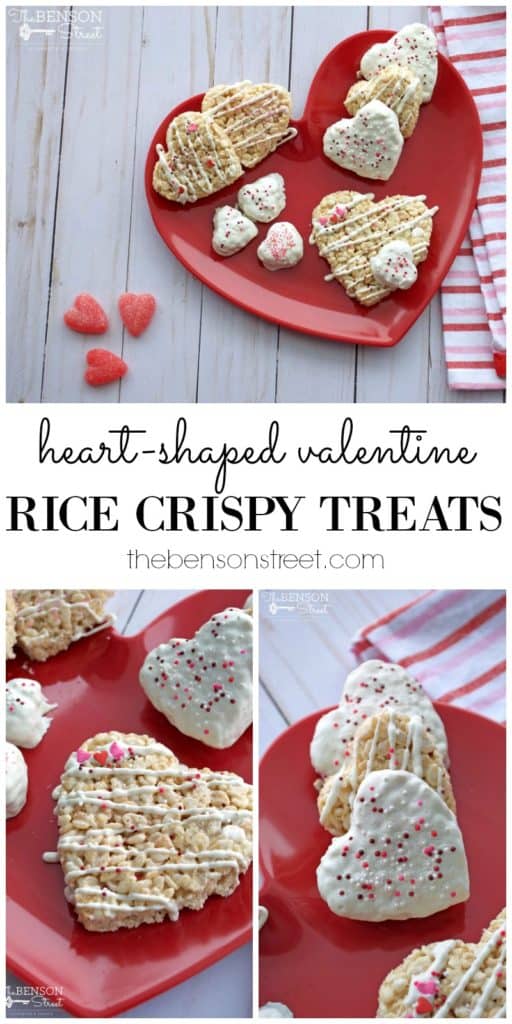 Have fun decorating these cute and easy Valentine rice crispy treats by yourself or as a great activity with the kids. A great valentine gift idea at thebensonstreet.com