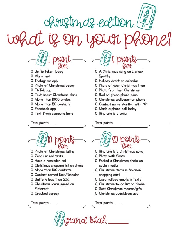 what is on your phone sheet of printed rules