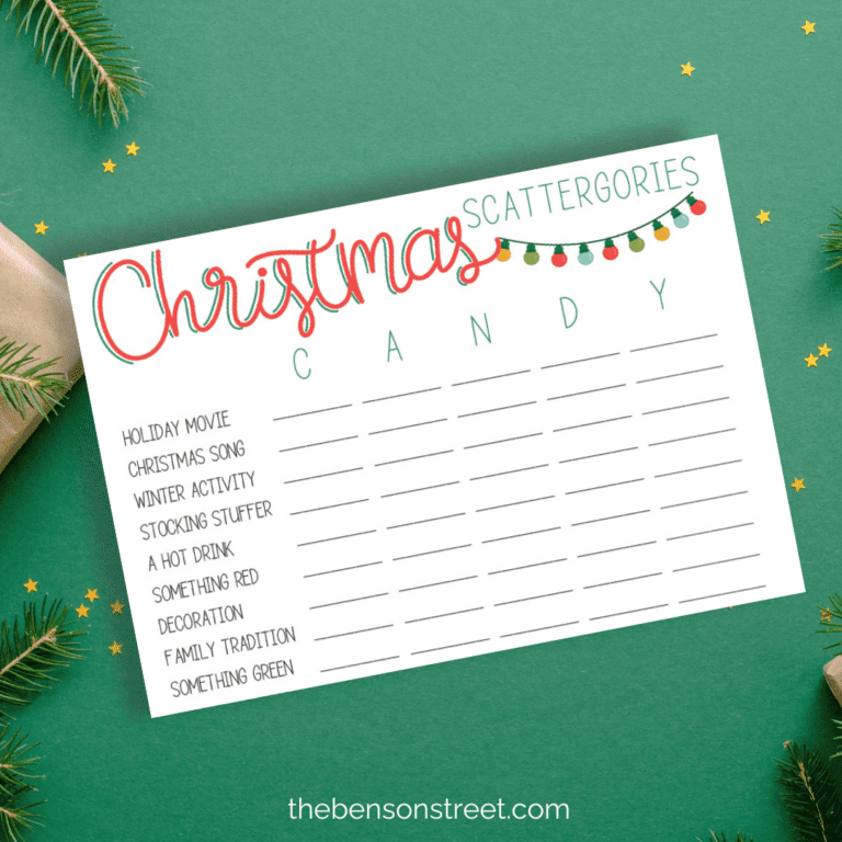 Free Printable Christmas Scattergories: A Fun Holiday Game