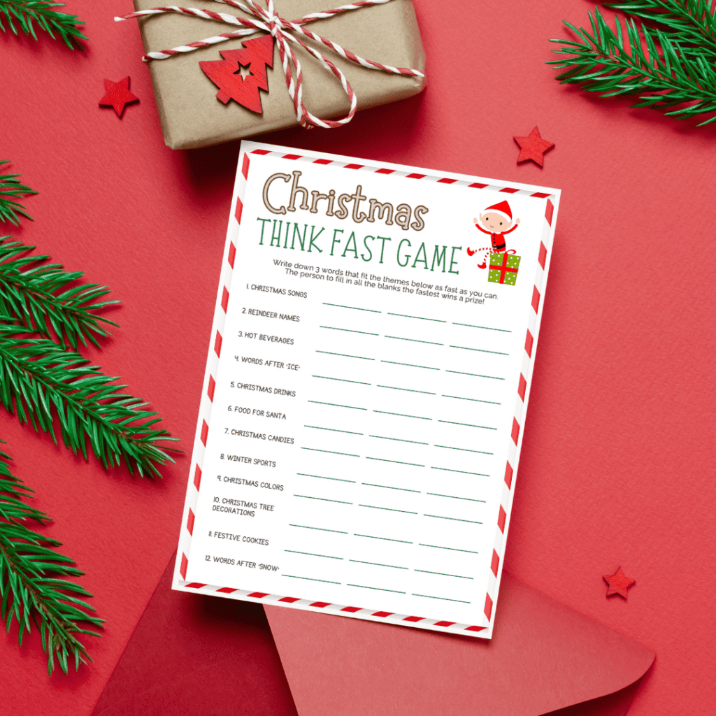 Christmas think fast game idea