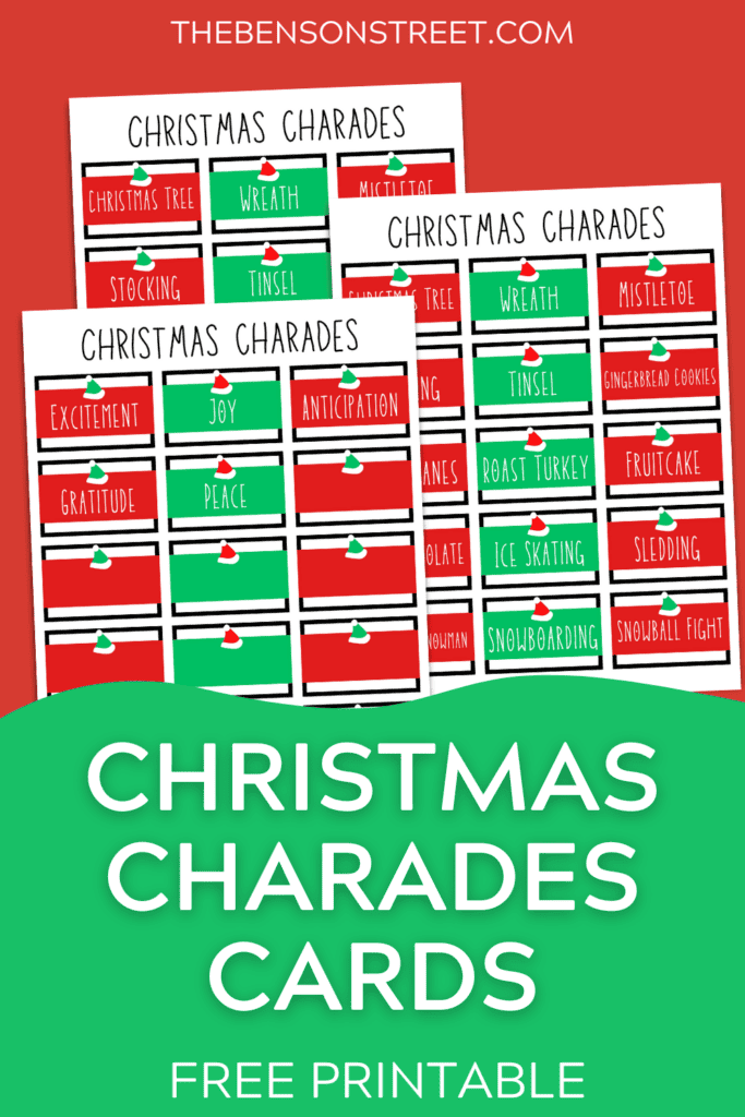 Free printable Christmas Charades for Christmas parties