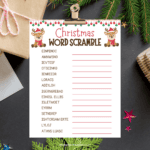 Christmas Word Scramble Printable: Free Holiday Kids Puzzles Fun Christmas printable activity. Christmas word scramble