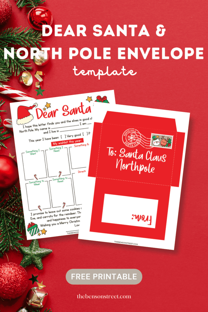 Printable dear santa letter for kids printable