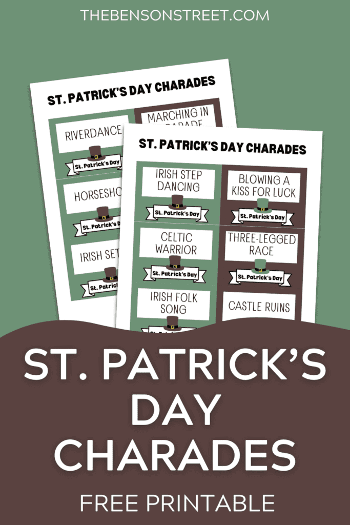 Free printable st. patrick's day Charades game cards and clues