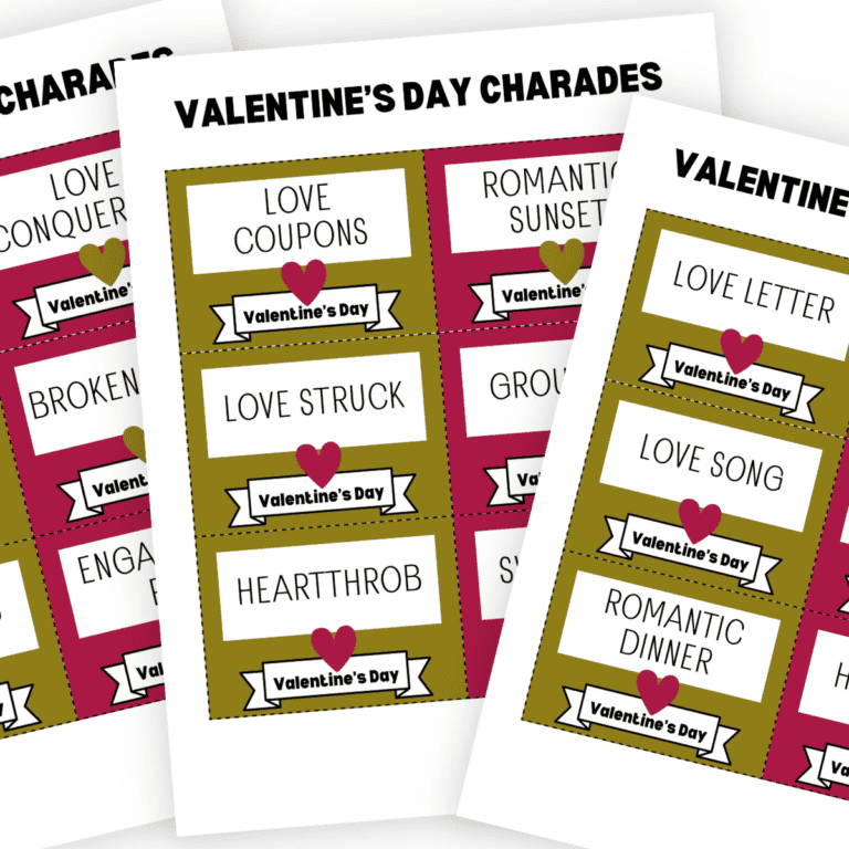Fun Party Game: Free Printable Valentines Charades