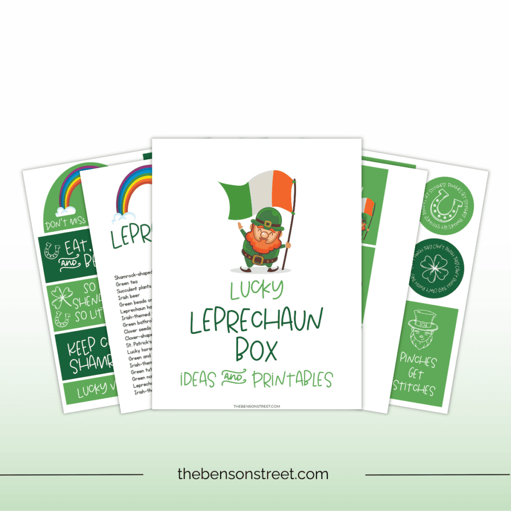 A fun idea for St. Patrick's Day treat someone to a lucky leprechaun box of treats with these cute printable tags, labels, and box template