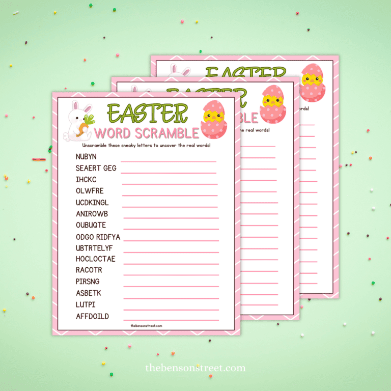A simple but fun Easter Word Scramble Game for Kids