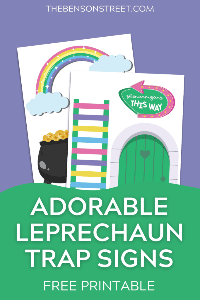 Free Printable Leprechaun Trap Signs The Benson Street