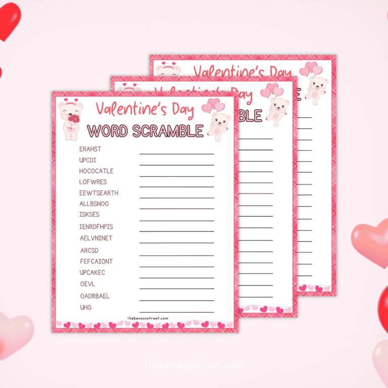 Cute and Fun game for Valentine's Day with this Valentine's Day word scramble