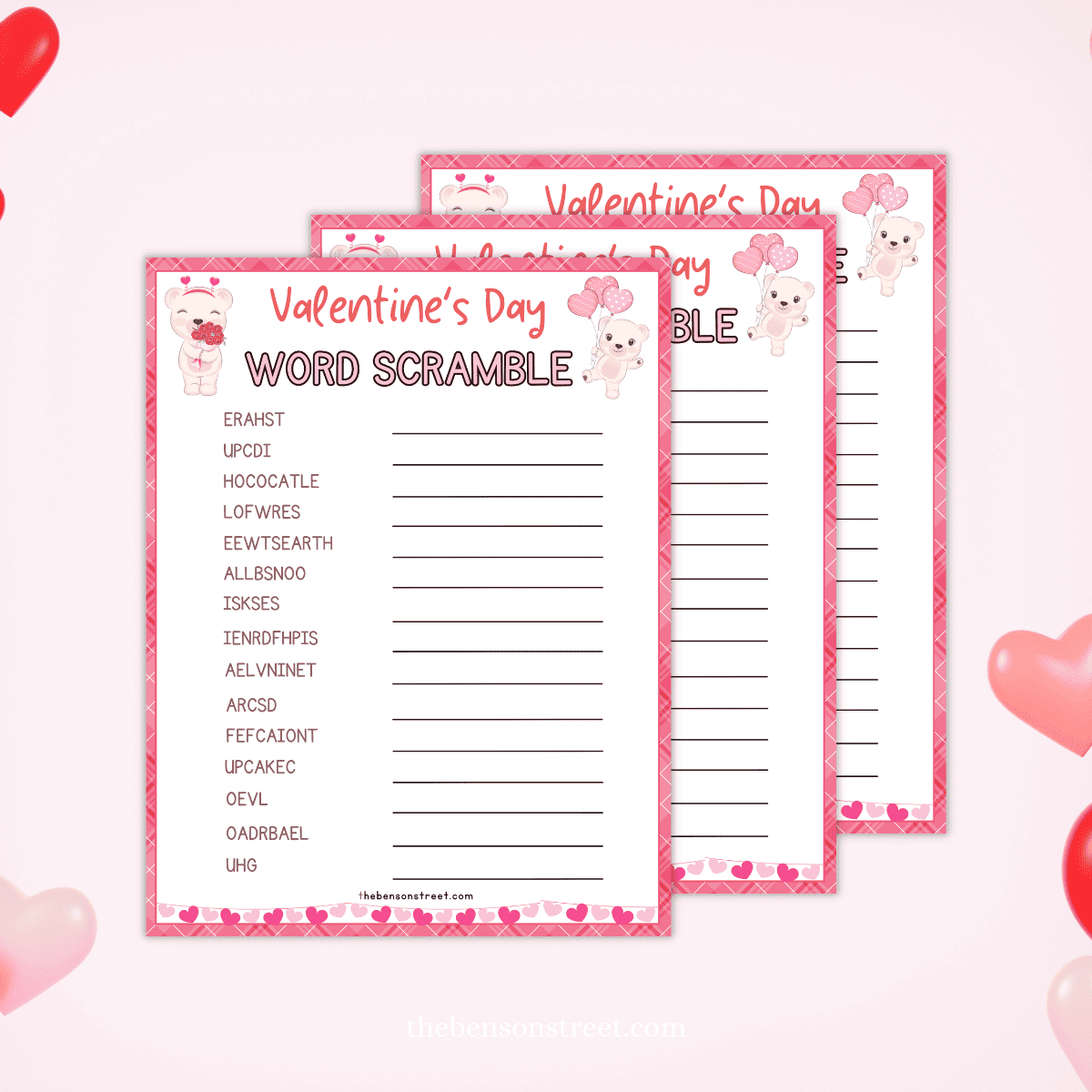 Cute and Fun game for Valentine's Day with this Valentine's Day word scramble