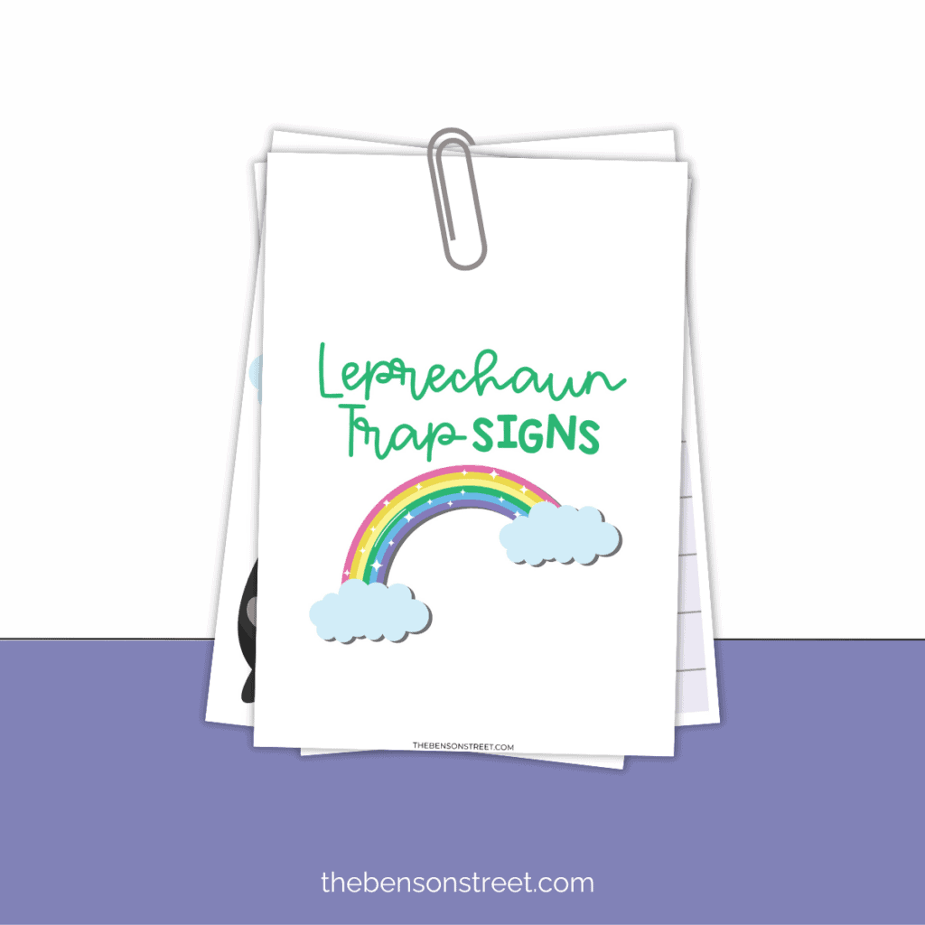 Cute ideas for leprechaun signs in fun bright colors for making your own leprechaun trap