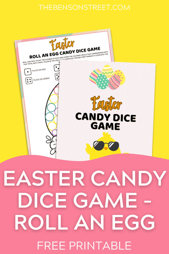 FREE Egg Easter Dice Game Printable for Kids - The Benson Street