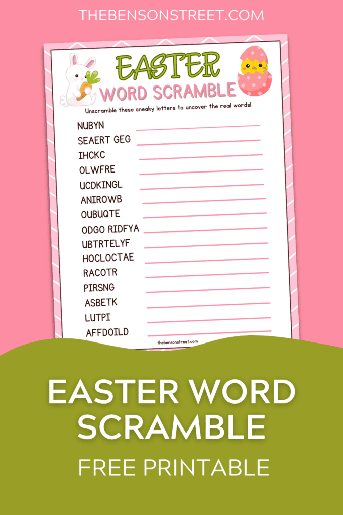 Free Easter Word Scramble Printable: Fun Game for Kids - The Benson Street