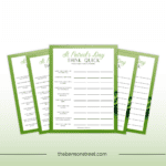 Fun Idea and Quick game for parties! Quick printable game for St. Patrick's Day. Name three in each category St. Patrick's Day Think Quick