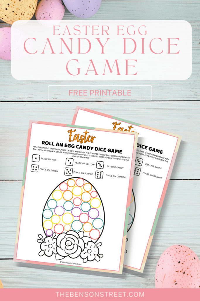 Free Egg Easter Dice Game Printable For Kids - The Benson Street