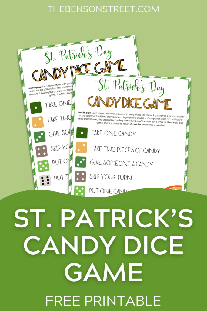 Simple st. Patrick's Day candy dice game two ways