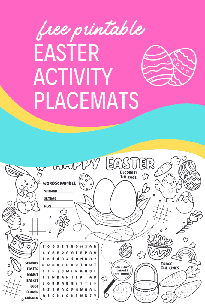 Free Printable Easter Activity Placemat for Kids (6 Designs) - The ...