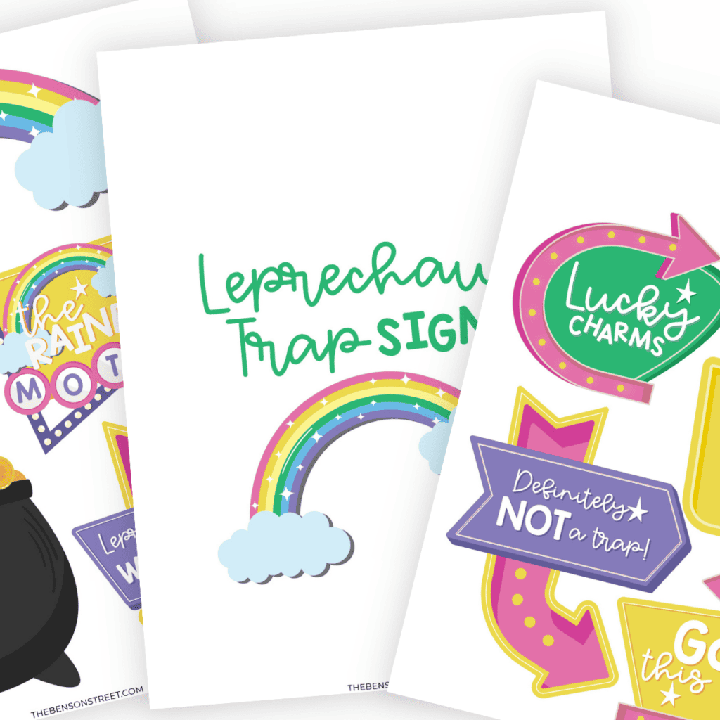 The cutest way to make a leprechaun trap with free printable leprechaun trap signs