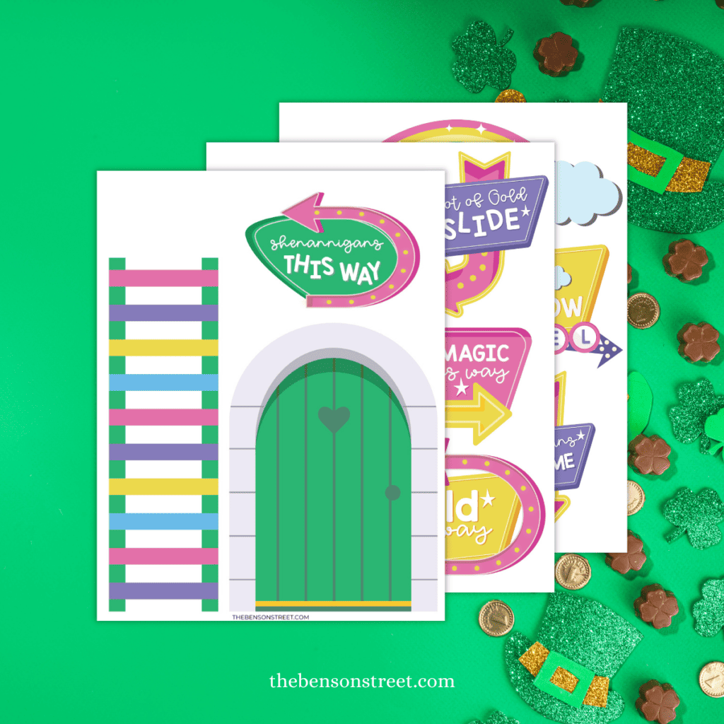 The easiest way to make a leprechaun trap with a bunch of free printable leprechaun trap signs