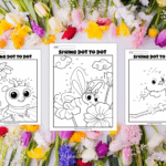 Cute coloring idea. 8 Spring coloring Dot to Dot Activity pages at thebensonstreet.com (1)
