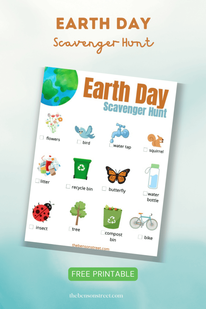 Earth Day Scavenger Hunt Worksheet: FREE Printable - The Benson Street