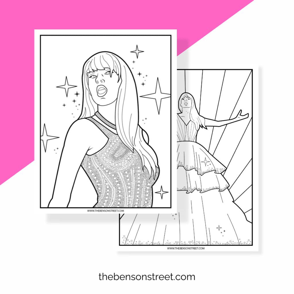 Coloring Page Inspired by Taylor Swift's Greatest Hits: Relive the unforgettable moments from Taylor's legendary career.