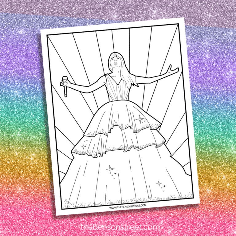 Taylor Swift Coloring Pages: Swiftie Inspired Free Printable