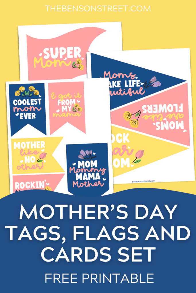 A bunch of free printable Mother's Day tags, flags and cards