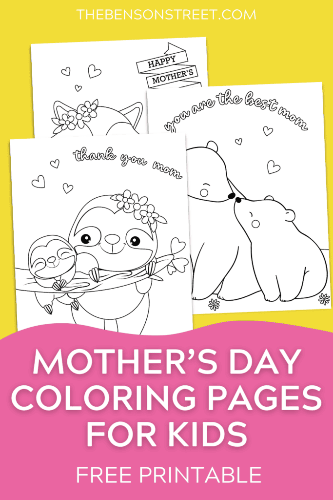 Adorable designs for mother's day coloring pages with six different designs