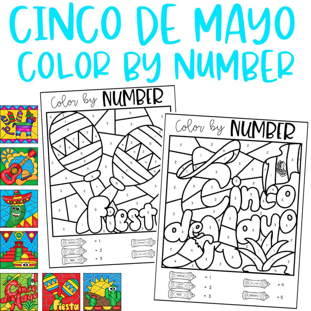Mexican Heritage Celebration: Colorful Sombrero Color by Number Page