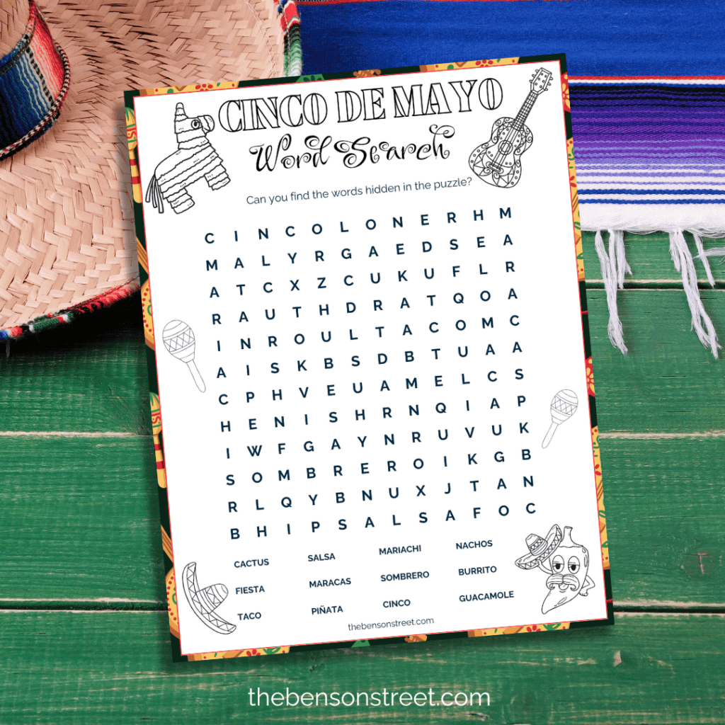 Cinco de Mayo Vocabulary Challenge: Test your knowledge of Cinco de Mayo traditions with this engaging word search puzzle.