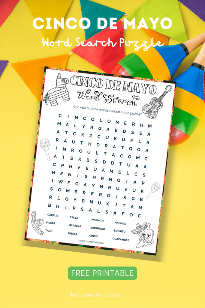 Cinco De Mayo Word Search Free Printable For Kids - The Benson Street