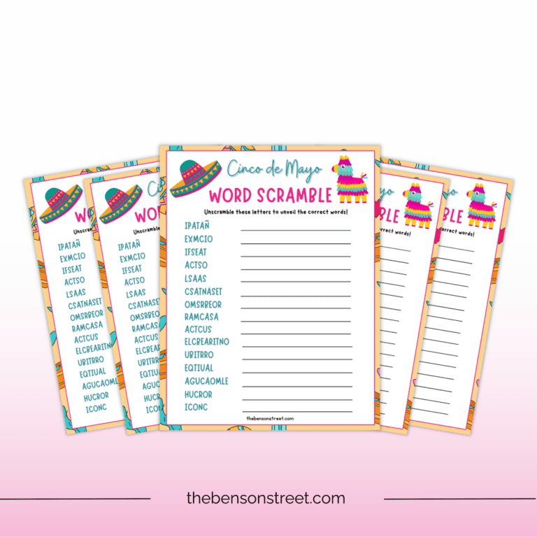 Free Printable Cinco de Mayo Word Scramble Game